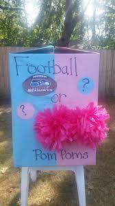 See more ideas about gender reveal, football gender reveal, gender party. Baby Gender Reveal Box Football Vs Pom Poms Baby Gender Reveal Gender Reveal Party Theme Baby Gender Reveal Party