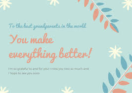 We typically saw both sets at least once a year, but we sent each other mail and received phone calls regularly. Free Custom Printable Grandparents Day Card Templates Canva