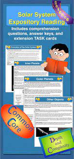 Science Expository Reading On The Solar System Solar System Guided Reading Comprehension Worksheets