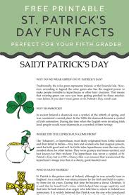 St Patrick S Day Fun Facts Worksheet Education Com St Patricks Day History St Patrick S Day Trivia St Patrick Day Activities