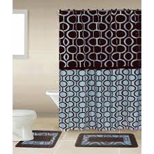 See more ideas about bathroom accessories sets, bathroom accessories, brushing teeth. Marion Brown Blue 16 Piece Bathroom Accessory Set 2 Bath Mats Shower Curtain 12 Fabric Covered Rings Walmart Com Walmart Com