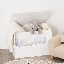 Coffre A Jouets En Bois Biblio 57cm Blanc