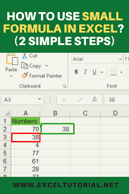 How To Use Small Formula In Excel 2 Simple Steps In 2020 Excel Tutorials Excel Formula Excel Shortcuts