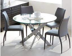 Ibiza Round Glass And Chrome Dining Table 47 Structube Chrome Dining Table Round Dining Room Sets Dining Room Furniture Sets