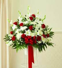 Check spelling or type a new query. Red White Sympathy Standing Basket Deluxe Dedham Flower Shop