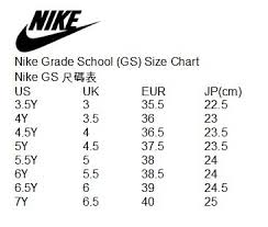 nike jordan gs size chart best picture of chart anyimage org