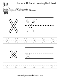 Free Letter X Alphabet Learning Worksheet For Preschool Letter Worksheets For Preschool Alphabet Worksheets Preschool Learning Worksheets