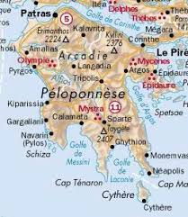 Carte De La Region Du Peloponnese Peloponese Voyage En Grece Peloponnese