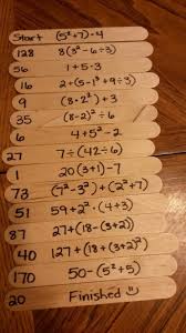 Order Of Operation Practice Sticks All Positive Numbers 6th 7th Grades More Sixth Grade Math Math Classroom Math