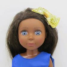 Glitter Girls Battat 14" African American Doll With Brown Hair Blue Eyes  Gold Bow, Outfit