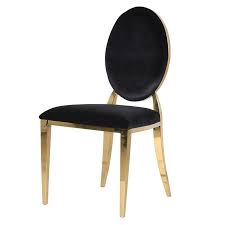 Check out our gold dining chair selection for the very best in unique or custom, handmade pieces from our dining chairs shops. Oval Back Black Dining Chair With Gold Frame Shabby Store