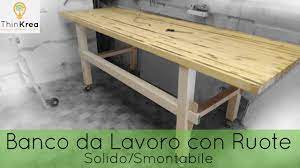 Banco da lavoro country in legno massello di tiglio finitura naturale 198x88x90 cm: Banco Da Lavoro Fai Da Te Con Ruote Homemade Workbench Diy Time Lapse Youtube