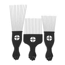 Get the best deal for black hair hair picks from the largest online selection at ebay.com. 3pcs Afro Comb Set Black Fist Handle Metal African Curly Hair Inserted Pick Comb Massage Tools