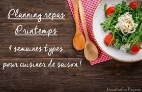 Planning Repas Pour La Saison Printemps 4 Semaines Types Amandine Cooking Repas De Saison Menu De Saison Planning De Repas