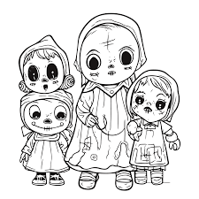 Horror Coloring Page PNG Transparent Images Free Download | Vector Files |  Pngtree