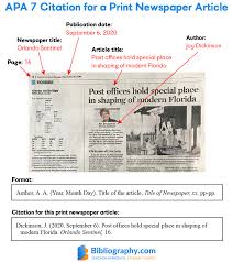 Make sure your news article is complete and finished by giving it a good concluding sentence. Apa Citation Newspaper Article Examples Bibliography Com
