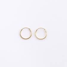 14k gold hoop earrings round polished satin finish etched design 3/4. Small Gold Hoop Earrings Hopscotch