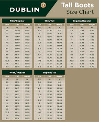 Dublin Footwear Size Guides