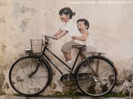 Little Children On A Bicycle Mural Armenian Street George Town Penang Street Art Street Artists Sidewalk Art