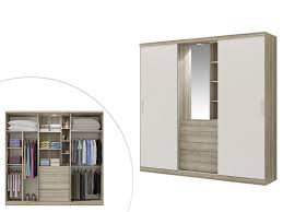 Spiegel kleiderschrank mit schubladen und faltturen southville. Kleiderschrank Bodil Mit Spiegel 5 Schiebeturen Eiche Elfenbein
