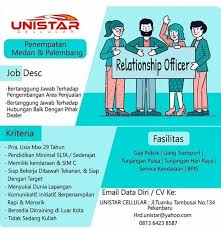 Lowongan kerja medan (loker medan). Lowonngan Kerja Unistar Cellular Penempatan Medan Palembang Karir Riau