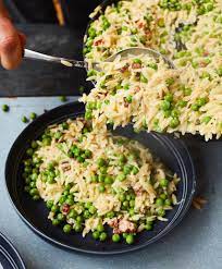 Cook orzo in the boiling water until partially cooked through but not yet soft, about 5 minutes; Mob Kitchen Pancetta Pea Caper Orzo Topped With Facebook
