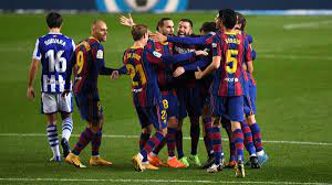 La real sociedad pone a prueba al once de koeman, que contará con los fichajes por la rebaja salarial del central culé. Fc Barcelona Ringt Real Sociedad Im Spitzenspiel Nieder Eurosport