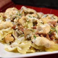 Chicken And Bowtie Pasta With Asiago Cream Sauce Recipe Pasta Recipes Pasta Dishes Chicken Bowtie Pasta