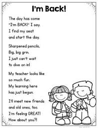 Back To School Poem Back To School Poem Poems About School Poetry Notebooks