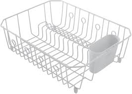 14.3l x 12.5d x 5.4w, white, twin sink, wire dish drainer, antimicrobial product protection treated with microban to inhibit growth of stain and odor causing bacteria, small plastic coated wire dish drainer, extra deep for. Amazon Com Rubbermaid Food Products Rubbermaid Large White Dish Racks Kitchen Dining