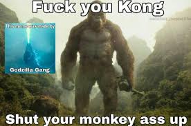 In one corner, a radioactive reptile, and in the other corner, a giant gorilla: Godzilla Gang Meme Godzilla Vs Kong Know Your Meme