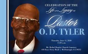 Rev. O. D. Tyler Obituary