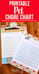 Printable Pet Chores Chart Homeschool Chore Chart Kids