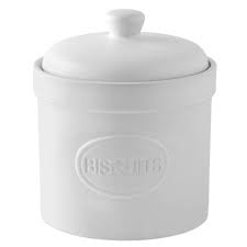 For dry baking ingredients, a set with a chalkboard decal reveals what's inside, from white or brown sugar to cornmeal and flour. Tea Canister Matte White By Bia Not Just Jugs