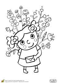 coloriage fete des meres petite fille dessin chuck et ses amis