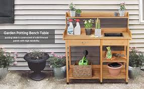 yaheetech potting bench outdoor garden