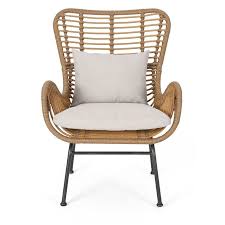 Tarnowski Wicker Patio Chair With Cushions Allmodern Wicker Patio Chairs Lounge Chair Outdoor Patio Chairs