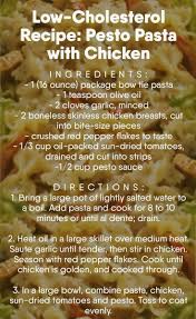 Maybe you would like to learn more about one of these? Low Cholesterol Recipe Pesto Pasta With Chiken Healthylivingtips Low Cholesterol Recipes Pesto Chicken Pasta Cholesterol Foods