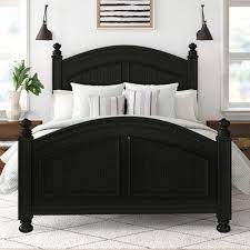 Bergman Panel Bed Size Twin Color Ebony Black Headboard Bedroom Black Bed Frame Black Wooden Bed