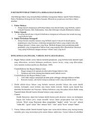 Kalimat adalah satuan bahasa terkecil yang mengungkapkan pikiran yang utuh, baik dengan cara lisan maupun tulisan. Faktor Penyebab Adanya Ragam Bahasa Docx