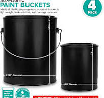 Plastic Paint Buckets 3.5L & 3.5L 4 Pack Airtight Seal to Minimize  Skimming, Rust, Odor and Chemicals (2 x 100ml and 2 x 328 FLoz) Plastic  Paint Can + ...