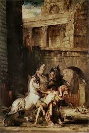 These horses were devouring the flesh of human beings; Diomedes Devoured By His Horses Moreau Widowcranky