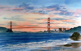 Join the leading showcase platform for art and design. Sunset At Golden Gate Bridge By John Yato Golden Gate Bridge Painting Golden Gate Bridge Art Golden Gate Bridge Canvas