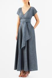 Sash Tie Cotton Chambray Maxi Dress In 2020 Womens Fashion Dresses Casual Dresses Girly Dresses