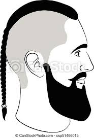 Ancient vikings used to wear their viking hairstyle in a much fashionable manner. Viking Haircut Fashion Sign With Braid And Beard Viking Haircut Fashion Man Sign With Braid And Beard Canstock