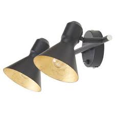 Reglette 2 Spots Kedros Metal Noir Or E14 2x40 W Castorama Metal Noir Metal