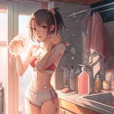 Cute anime girl with hot body Stock Illustration | Adobe Stock