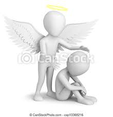 ⋆ ｡ ˚ ⋆.・˚ lyka : Guardian Angel 3d Small Person Sitting And Guardian Angel 3d Image On A White Background Canstock