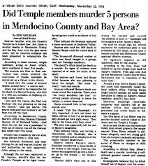 StevenWarRan Research: Nov. 21-30, 1978, Ukiah Daily Journal