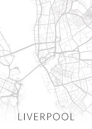 The inner city districts of vauxhall, everton, edge hill, kensington and toxteth mark the border with liverpool city centre which consists of the l1, l2 and l3 postal districts. Liverpool England City Map Black And White Street Series Mixed Media By Design Turnpike